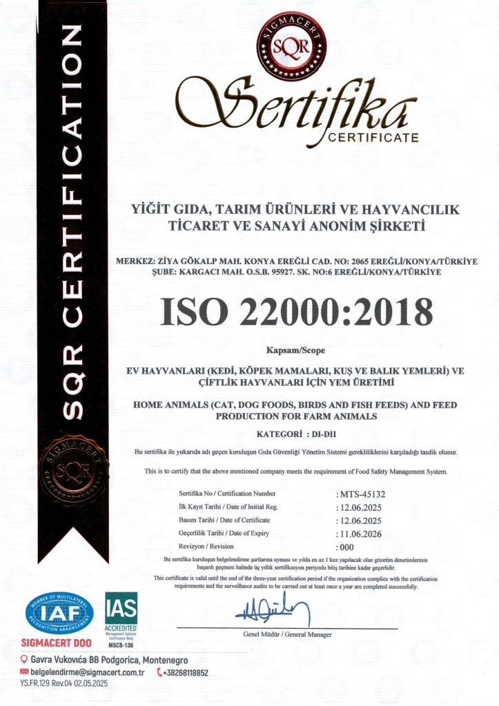 sertifikalar iso 22000
