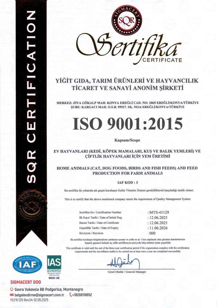 sertifikalar iso 9001